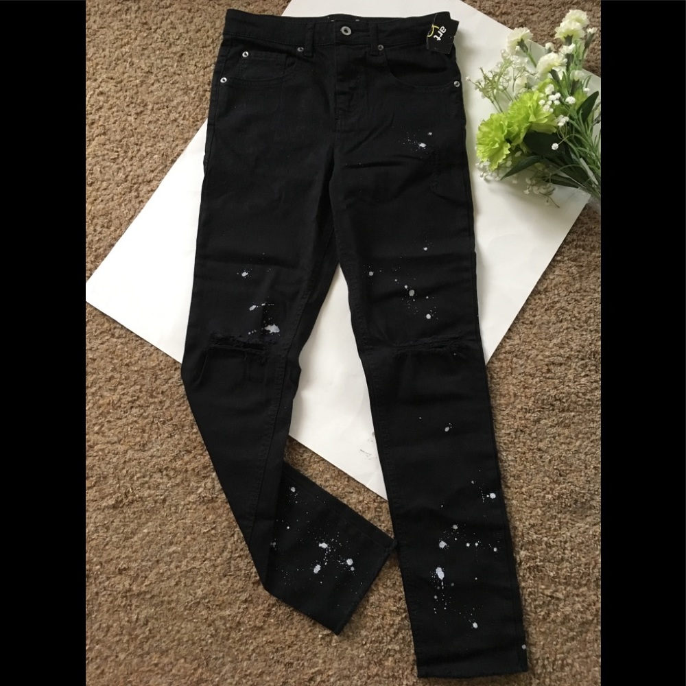 Art Class Boys Distressed Paint Prints Jeans